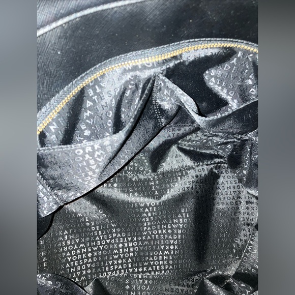 Kate Spade Maya Sam Hearts Nylon Large Heart Black White Watson Tote Bag - Picture 9 of 9